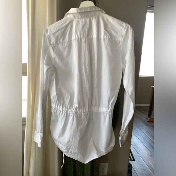 Theory Women’s White Button-Down Shirt with Tie Hem Size S - Picture 2 of 4